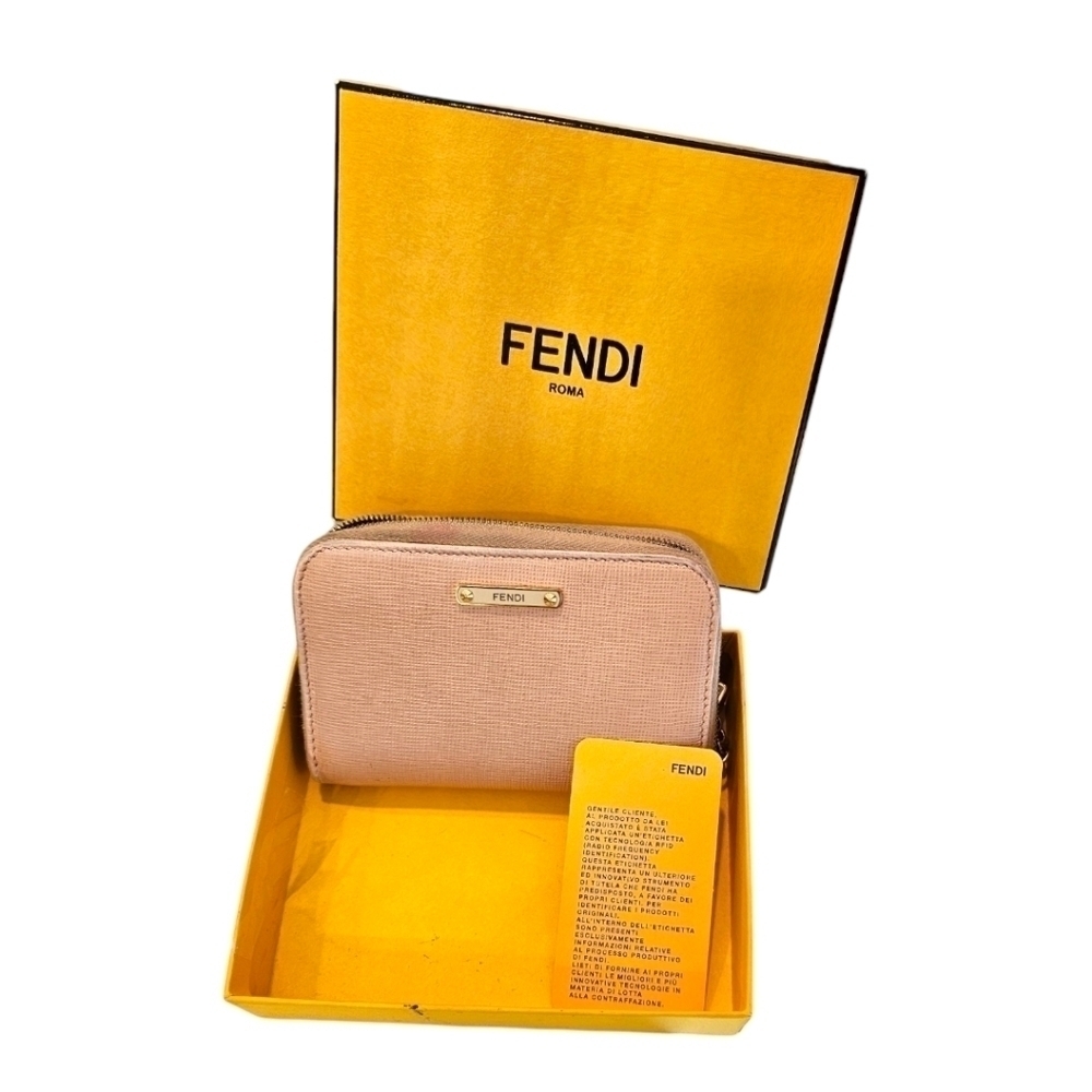 Fendi Pink Leather Zip-Around Wallet - Box & Auth Card Included 🌸